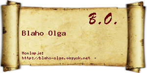 Blaho Olga névjegykártya